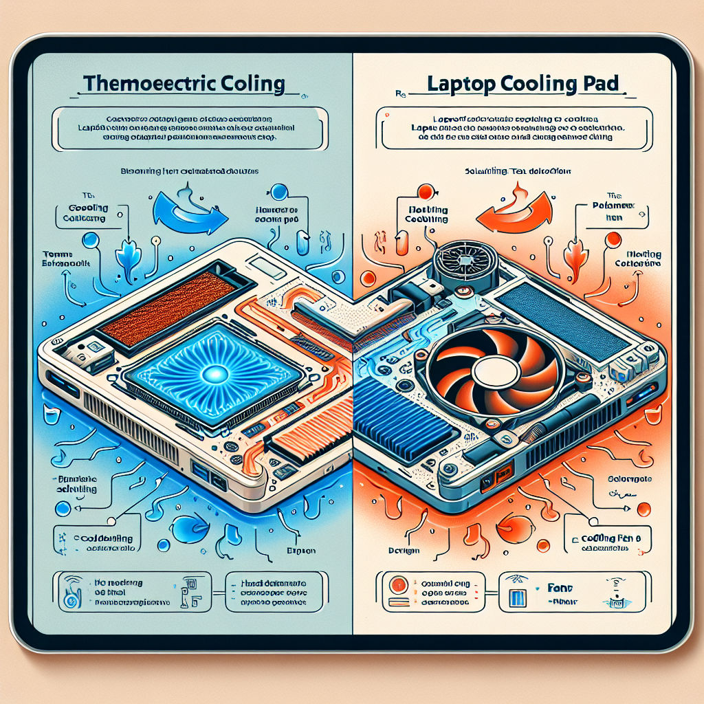 How do laptop cooling pads with thermoelectric cooling differ from fan-based solutions?